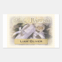 ベビーの洗礼中立、カスタマイズ可能な名前、リアム 長方形シール