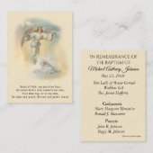 ベビーの洗礼記憶の天使の祈りの言葉の神聖なカード 名刺 (正面/裏面)