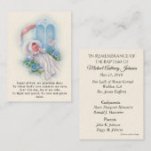 ベビーの洗礼記憶の天使の祈りの言葉の神聖なカード 名刺 (正面/裏面)