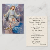 ベビーの洗礼記憶の天使の祈りの言葉の神聖なカード 名刺 (正面/裏面)