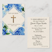 ベビーの洗礼記憶の金ゴールドの十字の神聖なカード 名刺 (正面/裏面)