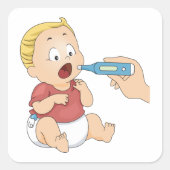ベビーの温度検査の小児健康 スクエアシール (正面)