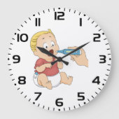 ベビーの温度検査の小児健康 ラージ壁時計 (正面)