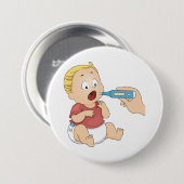 ベビーの温度検査の小児健康 缶バッジ (正面&裏面)