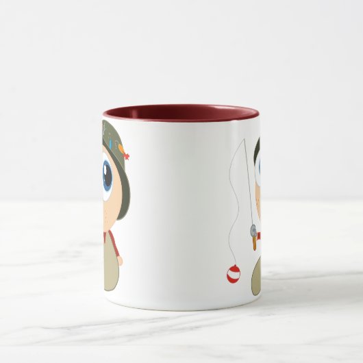 ベビーの漁師のおもしろいな魚釣りのギフト マグカップ (中央)