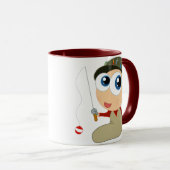 ベビーの漁師のおもしろいな魚釣りのギフト マグカップ (正面右)