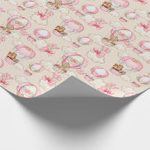 ベビーの熱気球とかわいい動物 ラッピングペーパー (角)