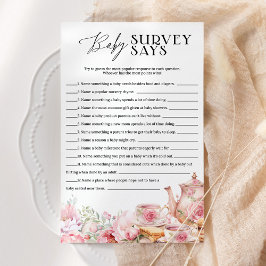 ベビーの熱調査は、フローラ茶の赤ちゃんシャワーのゲームを言う