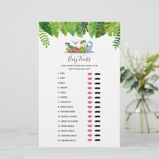 ベビーの特徴の恐竜の赤ちゃんシャワーゲーム (スタンド正面)