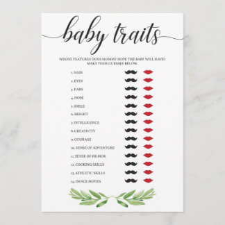 ベビーの特徴を推測する赤ちゃんシャワーゲーム緑