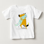 ベビーの猫および犬の抱き締めることを用いる素晴らしいジャージーのTシャツ ベビーTシャツ (正面)