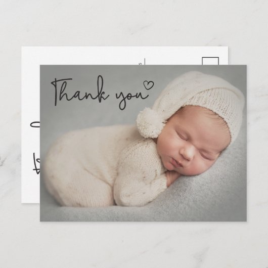 ベビーの甘いハート感謝してい写真あなた 案内ポストカード (正面/裏面)