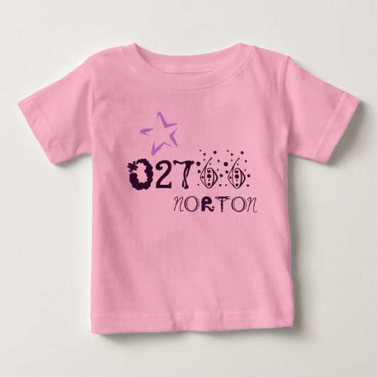 ベビーの町の郵便番号ワイシャツ ベビーTシャツ (正面)