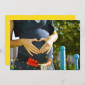 ベビーの発表の写真カードをすぐに来る星 案内状 (正面/裏面)