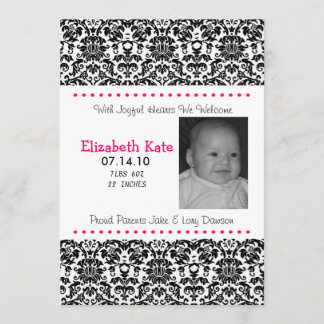 ベビーの発表の女の子 案内状