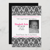 ベビーの発表の女の子 案内状 (正面/裏面)