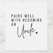 ベビーの発表ワインラベル、叔父になる ワインラベル (シングルラベル)