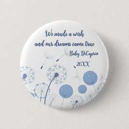 ベビーの発表青いdandelionウィッシュボタン 缶バッジ