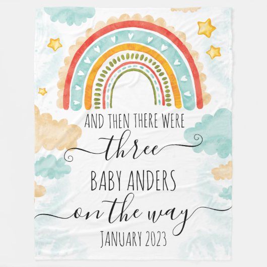 ベビーの発表 – それから三つあった フリースブランケット (正面)