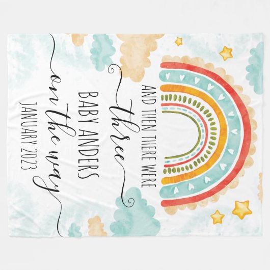 ベビーの発表 – それから三つあった フリースブランケット (正面(横))