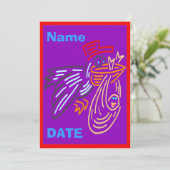 ベビーの発表、名前の編集、色 案内状 (スタンド正面)