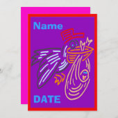 ベビーの発表、名前の編集、色 案内状 (正面/裏面)