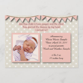 ベビーの発表、女の子のためのキリスト教の聖なる書物、経典 招待状