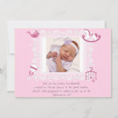 ベビーの発表、女の子のためのキリスト教の聖なる書物、経典 案内状 (正面)