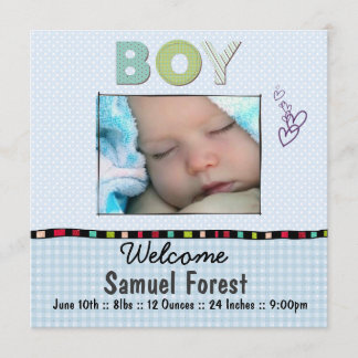 ベビーの発表 案内状