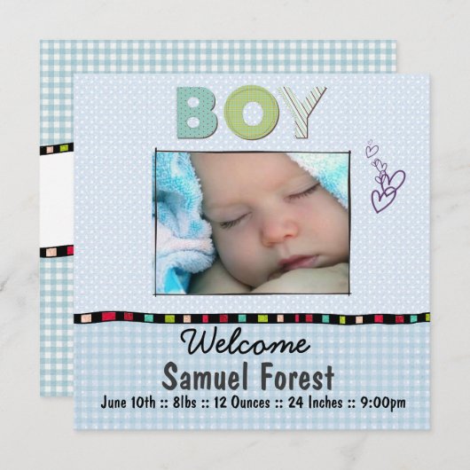 ベビーの発表 案内状 (正面/裏面)