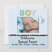 ベビーの発表 案内状 (正面)