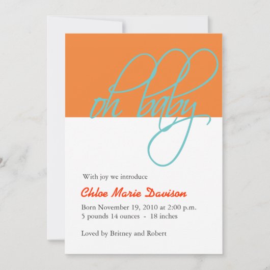 ベビーの発表 案内状 (正面)