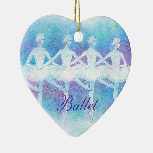 ベビーの白鳥のオーナメントのダンス(カスタマイズ可能な) セラミックオーナメント (右)