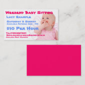 ベビーの着席の名刺 名刺 (正面/裏面)