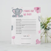 ベビーの祈りの言葉[ベビーゾウ[ピンク] レターヘッド (スタンド正面)