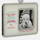 ベビーの私のメリークリスマスかわいい写真 シルバープレートフレームオーナメント (右)