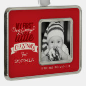 ベビーの私のメリークリスマスかわいい写真 シルバープレートフレームオーナメント (右)