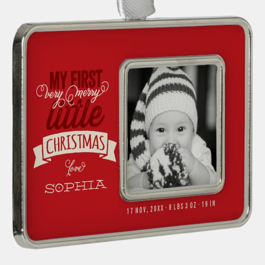 ベビーの私のメリークリスマスかわいい写真 シルバープレートフレームオーナメント (右)