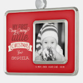 ベビーの私のメリークリスマスかわいい写真 シルバープレートフレームオーナメント (左)
