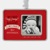ベビーの私のメリークリスマスかわいい写真 シルバープレートフレームオーナメント (正面)