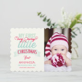 ベビーの私のメリークリスマスかわいい写真 シーズンカード (スタンド正面)