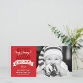 ベビーの私のメリークリスマスかわいい写真 シーズンカード (スタンド正面)