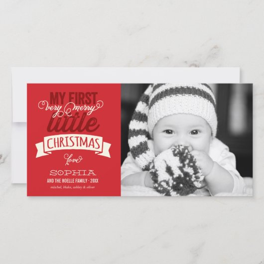 ベビーの私のメリークリスマスかわいい写真 シーズンカード (正面)