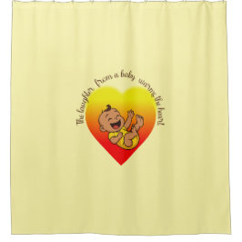 「ベビーの笑い声がハートを暖める」 シャワーカーテン