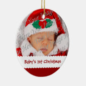ベビーの第1クリスマスによって日付を記入される写真のオーナメント セラミックオーナメント (右)