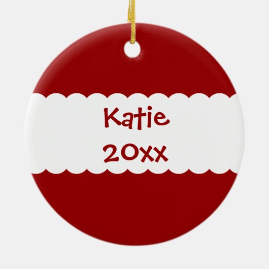 ベビーの第1クリスマスによって日付を記入される写真のオーナメント セラミックオーナメント (裏面)