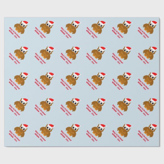 ベビーの第1クリスマスのかわいいフクロウのカスタムの休日 ラッピングペーパー (フラット)