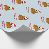 ベビーの第1クリスマスのかわいいフクロウのカスタムの休日 ラッピングペーパー (角)