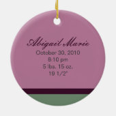 ベビーの第1クリスマスのカスタムなオーナメント(プラム) セラミックオーナメント (裏面)