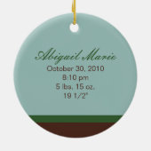 ベビーの第1クリスマスのカスタムなオーナメント(青い) セラミックオーナメント (裏面)